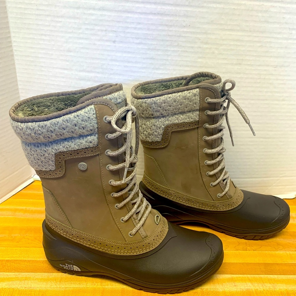 New The North Face Shellista Split Rock Brown Insulated Boots Women’s Size 11